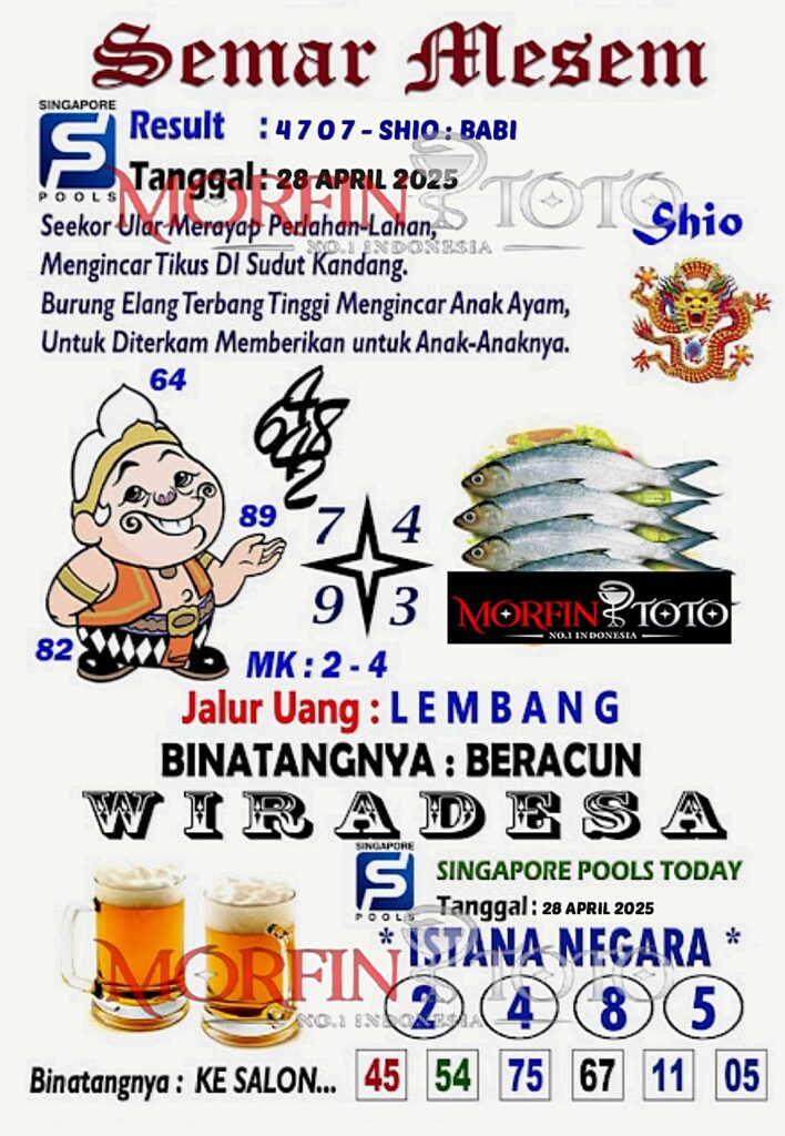 SYAIR TOGEL SEMAR MESEM SINGAPORE 28 APRIL 2025