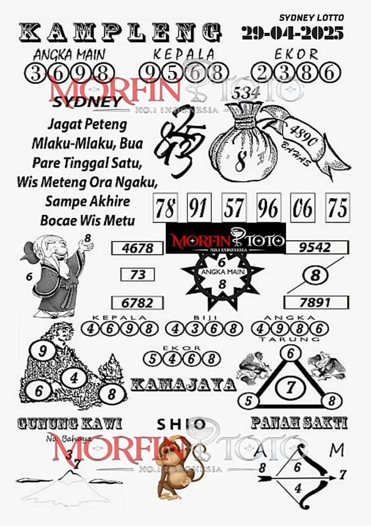 SYAIR TOGEL KAMPLENG SYDNEY LOTTO 29 APRIL 2025