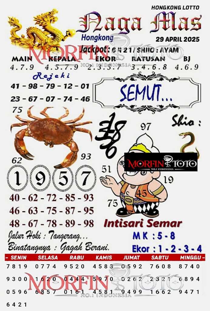 SYAIR TOGEL NAGA MAS HONGKONG LOTTO 29 APRIL 2025