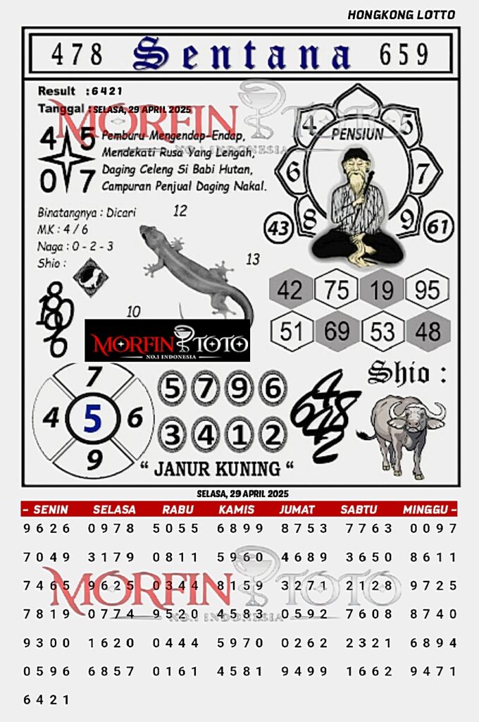 SYAIR TOGEL SENTANA HONGKONG LOTTO 29 APRIL 2025