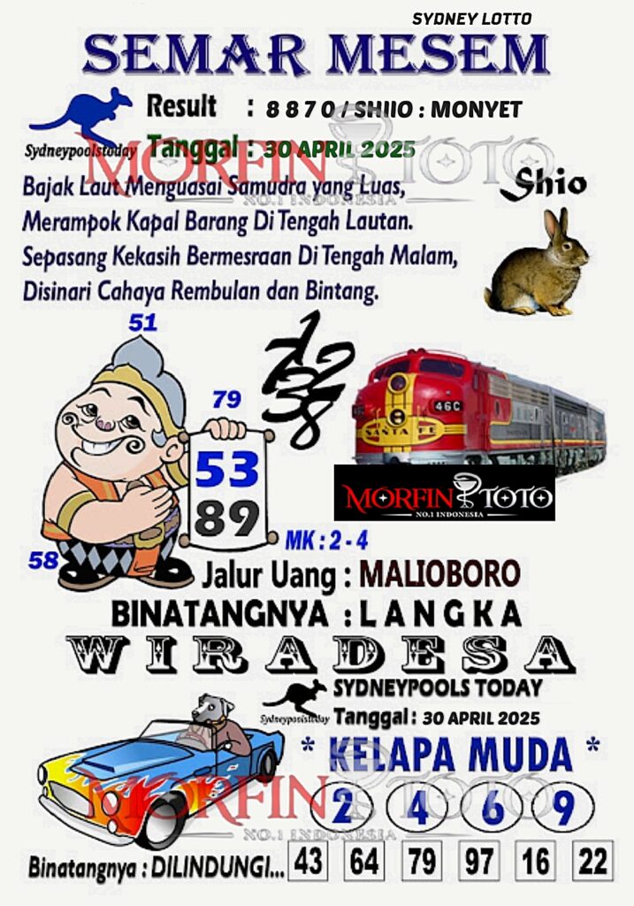 SYAIR TOGEL SEMAR MESEM SYDNEY LOTTO 30 APRIL 2025