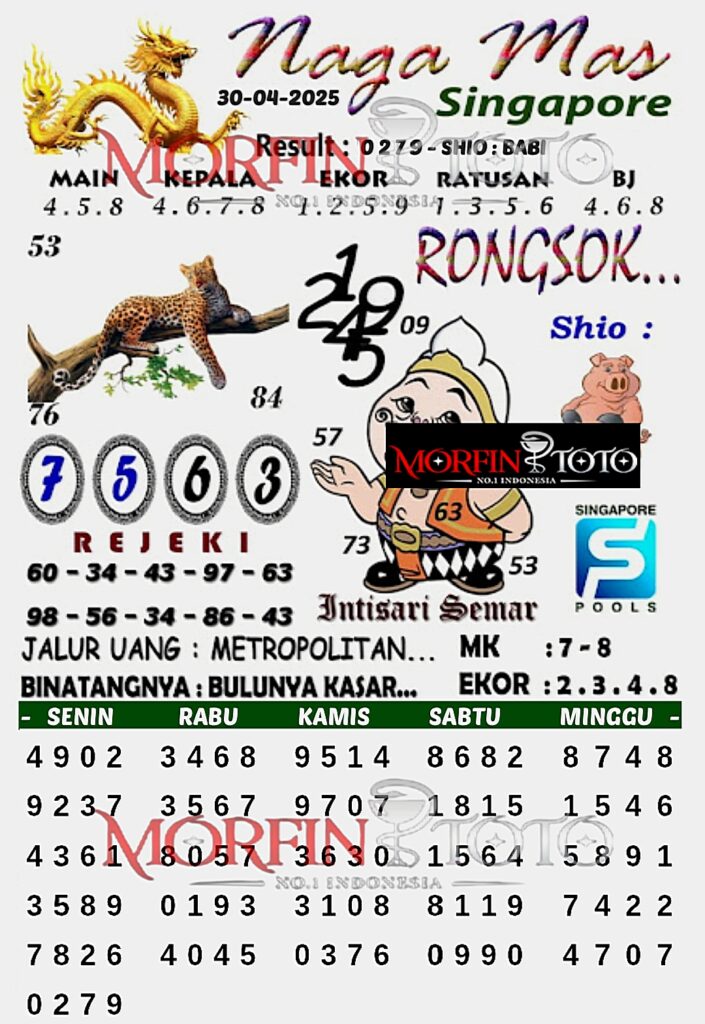SYAIR TOGEL NAGA MAS SINGAPORE 30 APRIL 2025