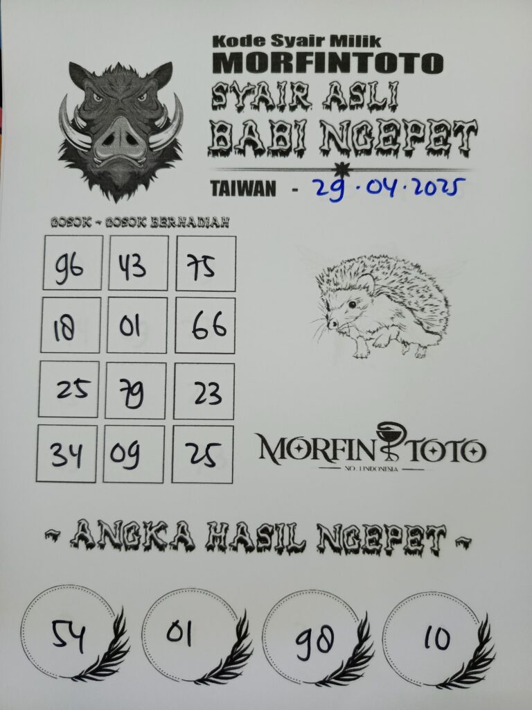 SYAIR TOGEL BABI NGEPET TAIWAN 29 APRIL 2025