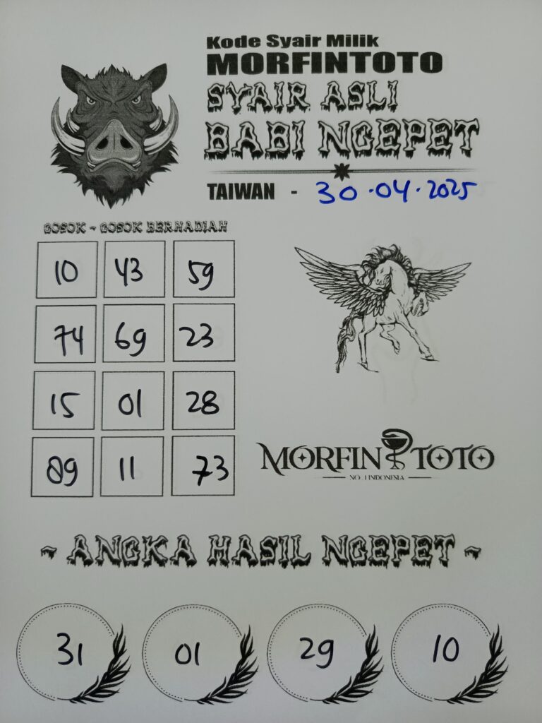 SYAIR TOGEL BABI NGEPET TAIWAN 30 APRIL 2025