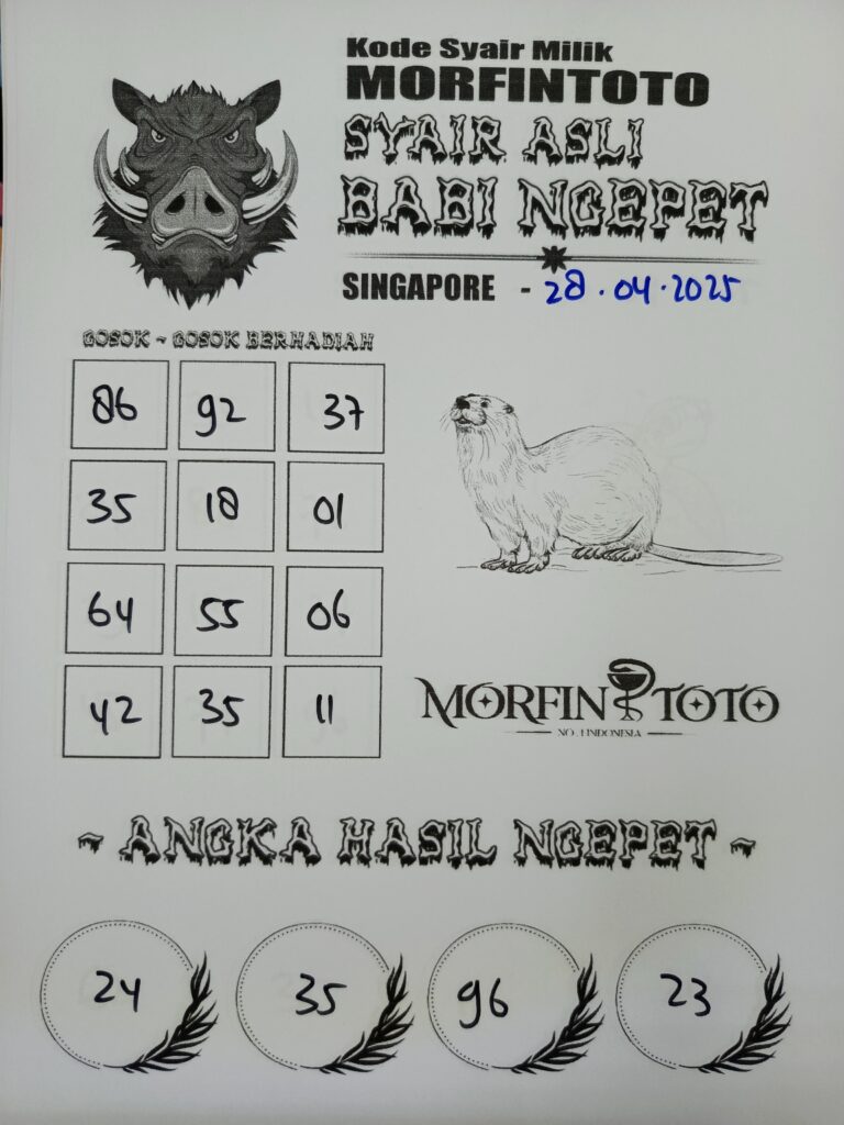 SYAIR TOGEL BABI NGEPET SINGAPORE 28 APRIL 2025