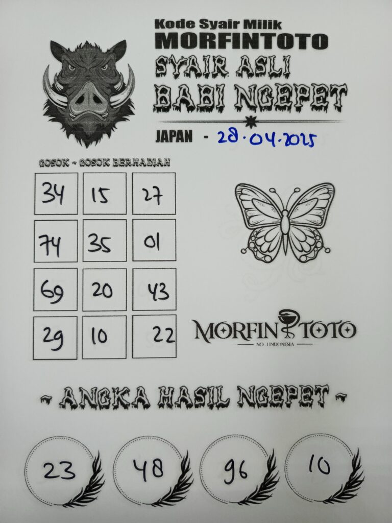SYAIR TOGEL BABI NGEPET JAPAN 28 APRIL 2025