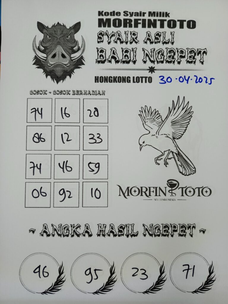 SYAIR TOGEL BABI NGEPET HONGKONG LOTTO 30 APRIL 2025