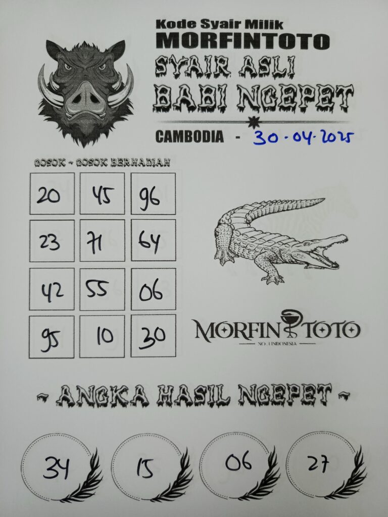 SYAIR TOGEL SENTANA CAMBODIA 30 APRIL 2025