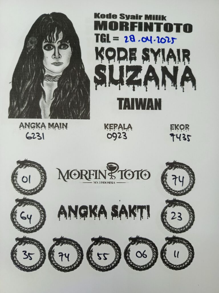 SYAIR TOGEL SUZANA  TAIWAN 28 APRIL 2025