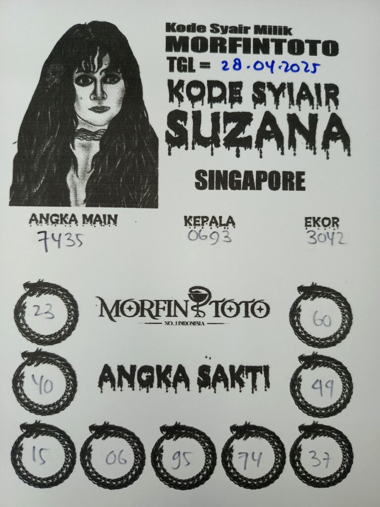 SYAIR TOGEL SUZANA SINGAPORE 28 APRIL 2025