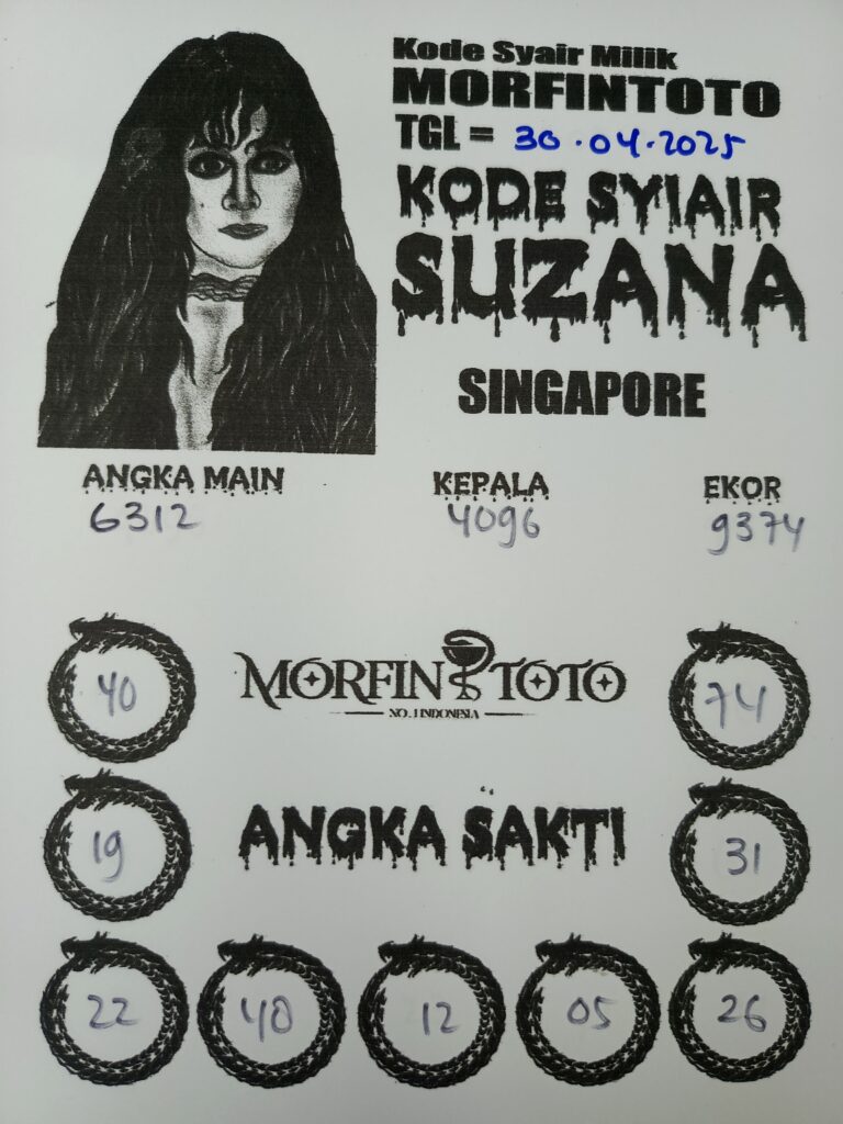SYAIR TOGEL SUZANA SINGAPORE 30 APRIL 2025