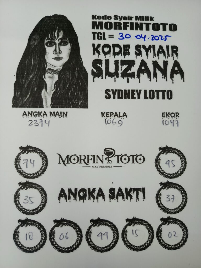 SYAIR TOGEL SUZANA SYDNEY LOTTO 30 APRIL 2025