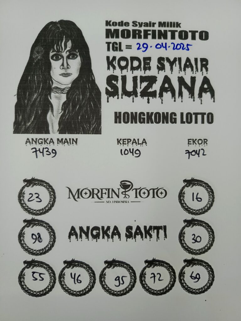 SYAIR TOGEL SUZANA HONGKONG LOTTO 29 APRIL 2025