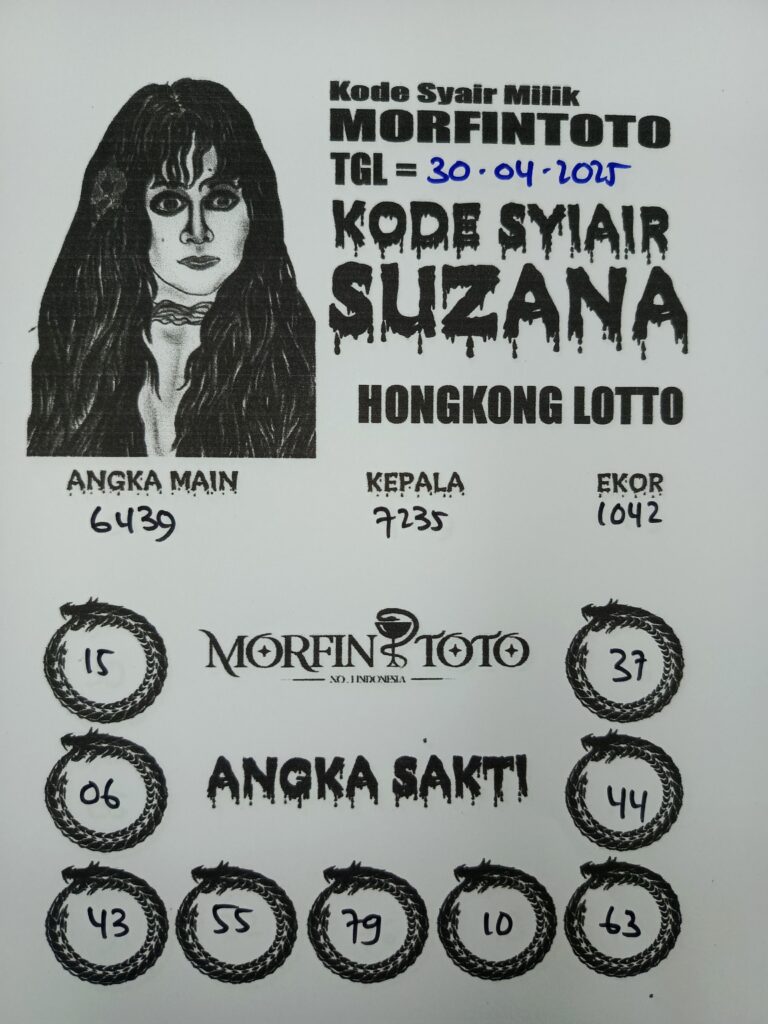 SYAIR TOGEL SUZANA  HONGKONG LOTTO 30 APRIL 2025