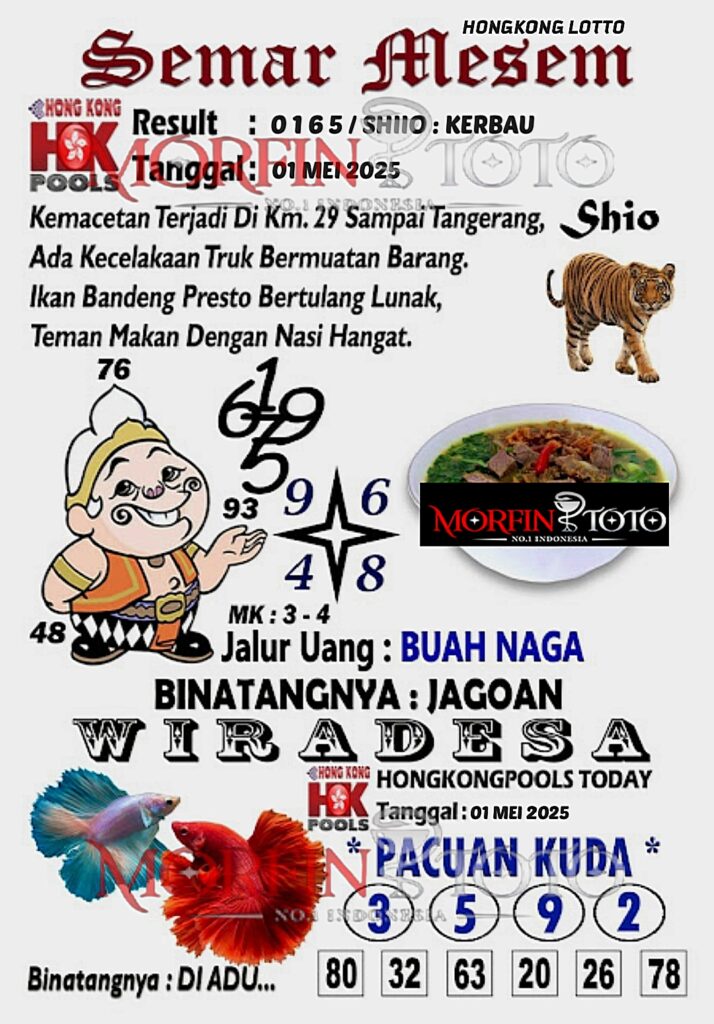 SYAIR TOGEL SEMAR MESEM HONGKONG LOTTO 01 MEI 2025