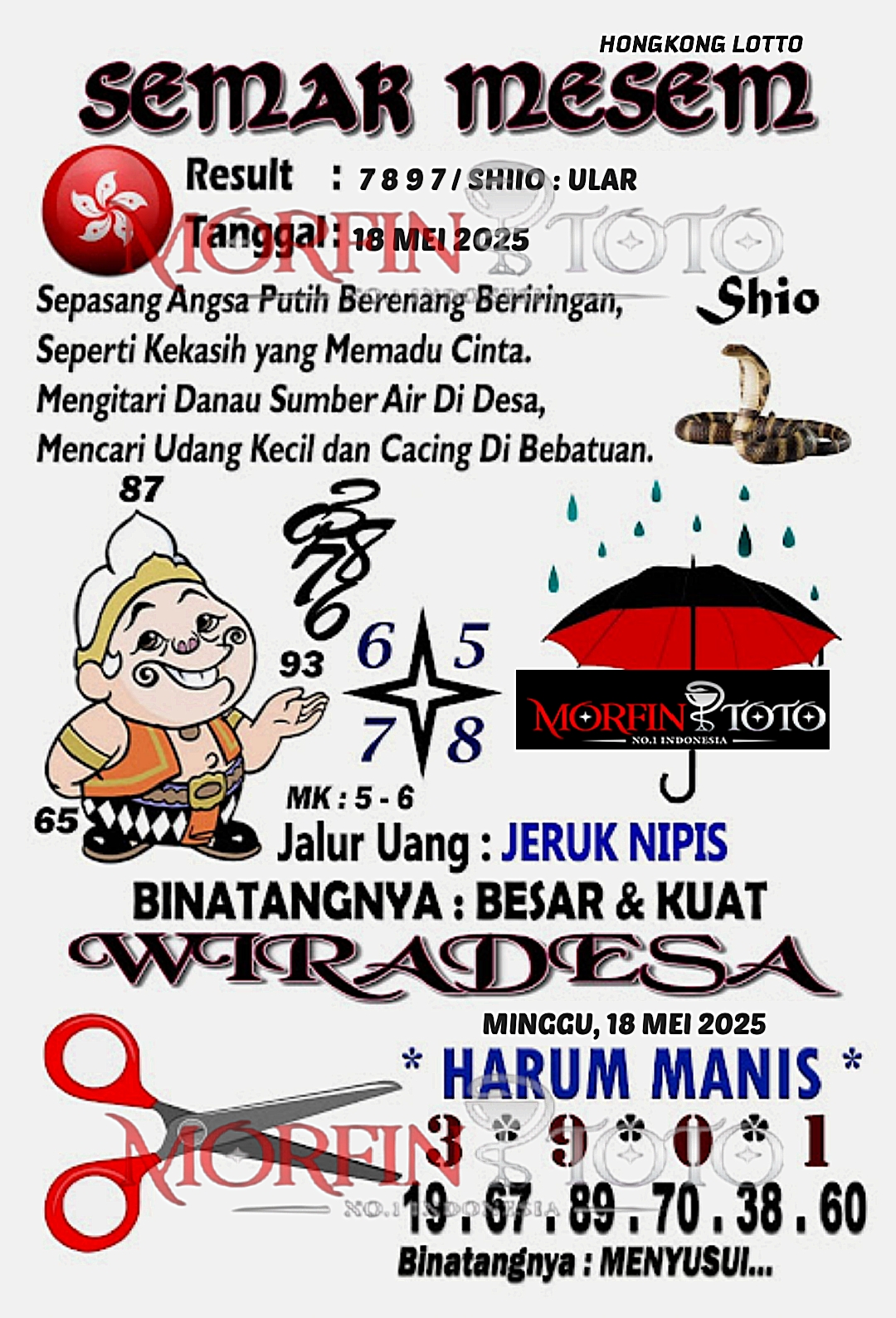 SYAIR TOGEL SEMAR MESEM HONGKONG LOTTO 18 MEI 2025