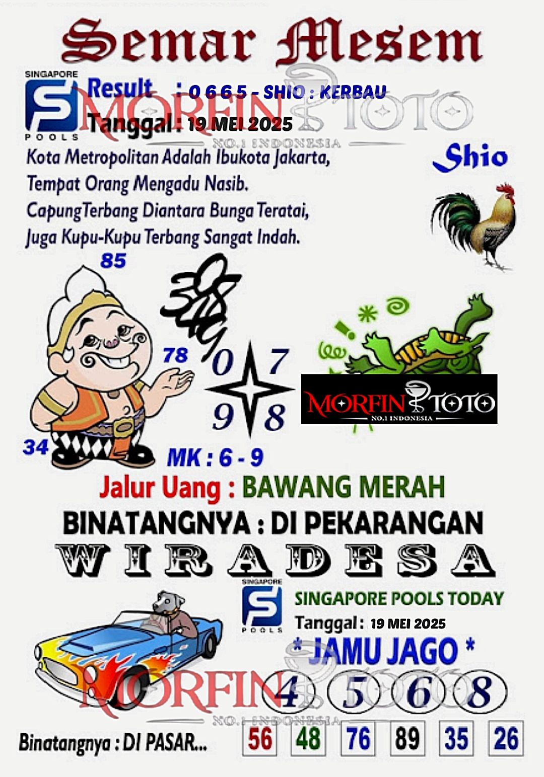 SYAIR TOGEL SEMAR MESEM SINGAPORE 19 MEI 2025