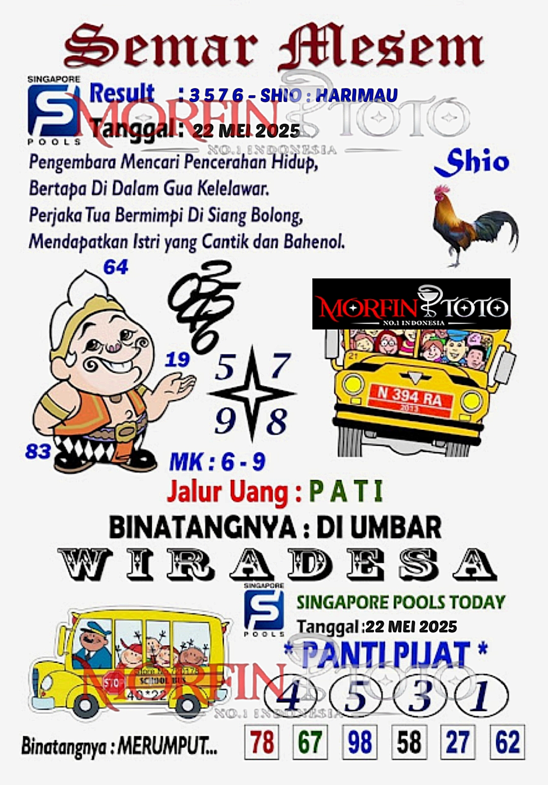SYAIR TOGEL SEMAR MESEM SINGAPORE 22 MEI 2025