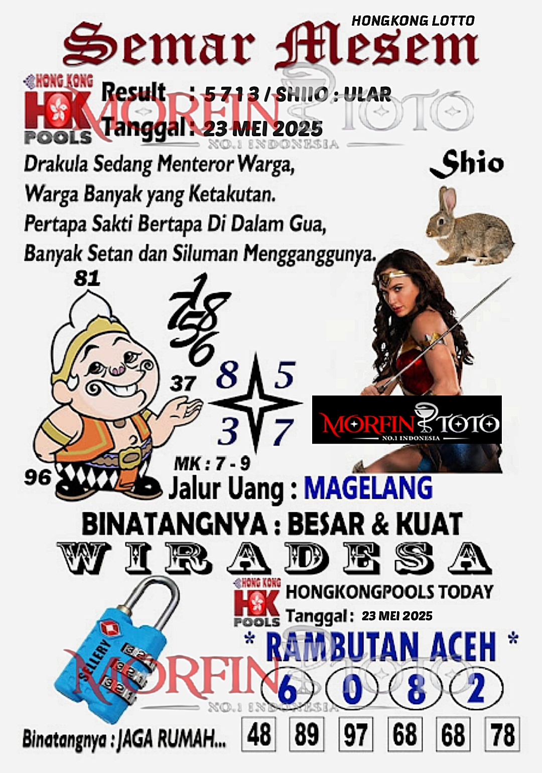 SYAIR TOGEL SEMAR MESEM HONGKONG LOTTO 23 MEI 2025