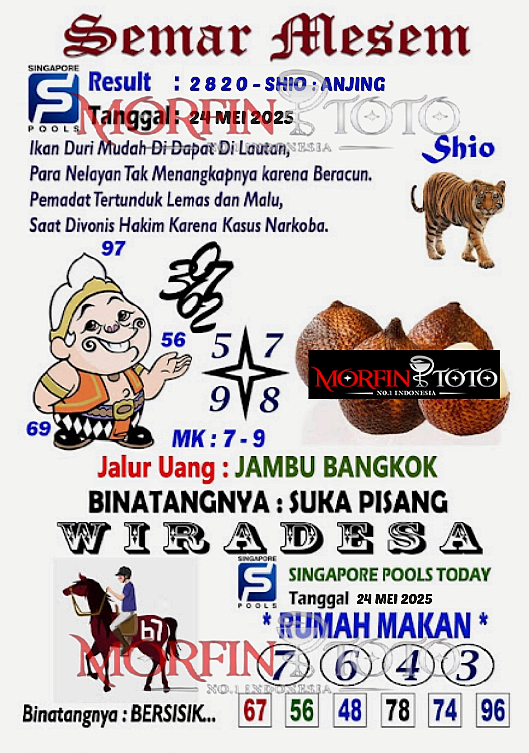SYAIR TOGEL SEMAR MESEM SINGAPORE 24 MEI 2025