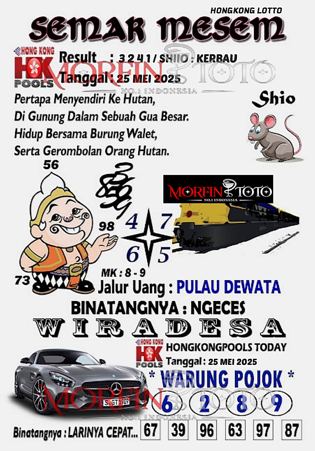 SYAIR TOGEL SEMAR MESEM HONGKONG LOTTO 25 MEI 2025