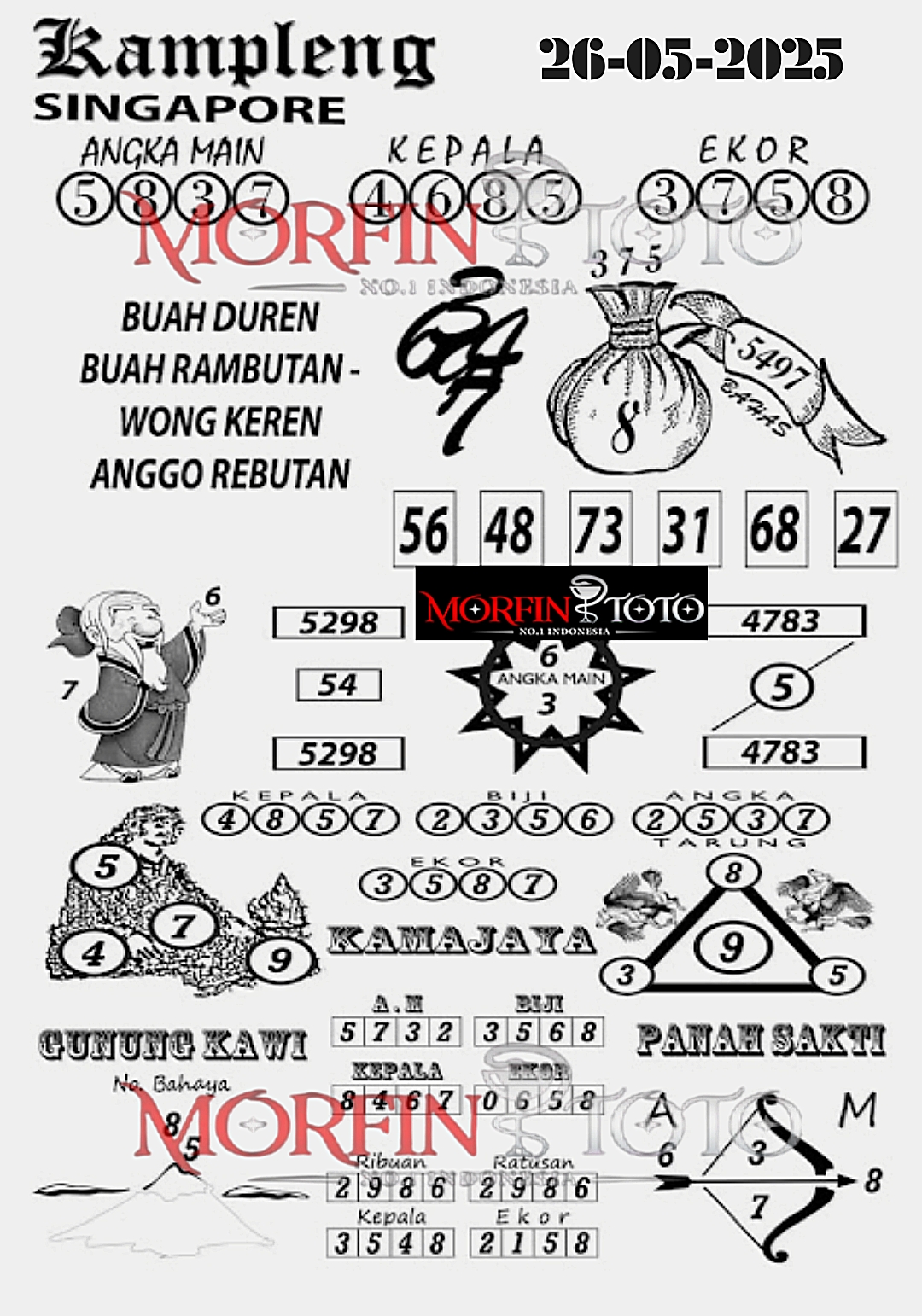 SYAIR TOGEL KAMPLENG SINGAPORE 26 MEI 2025