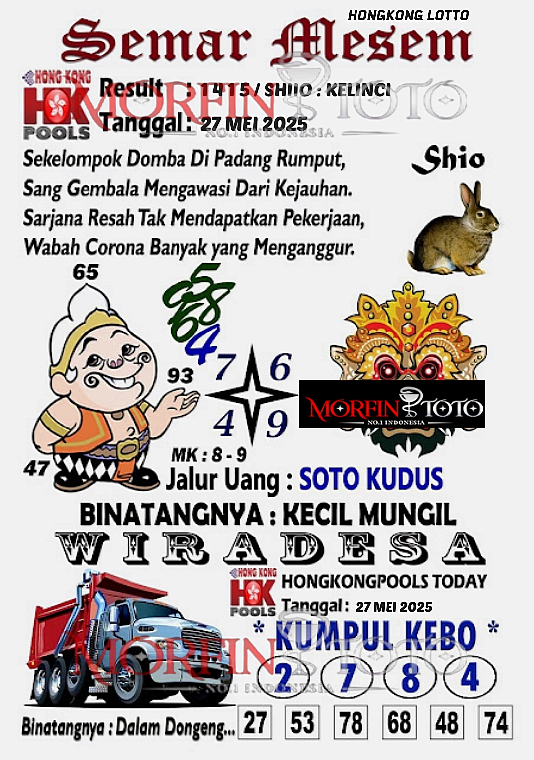 SYAIR TOGEL SEMAR MESEM HONGKONG LOTTO 27 MEI 2025