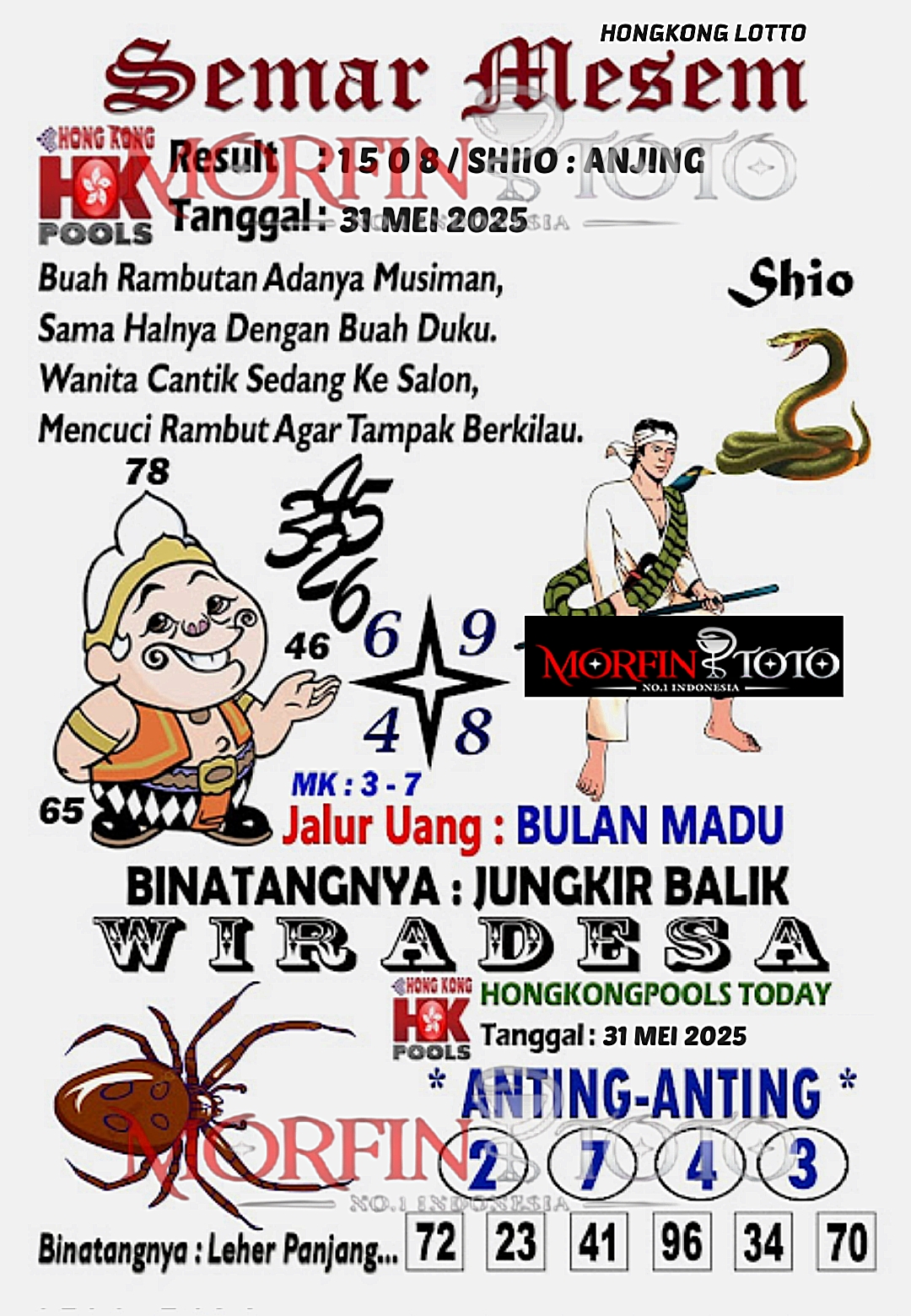 SYAIR TOGEL SEMAR MESEM HONGKONG LOTTO 31 MEI 2025