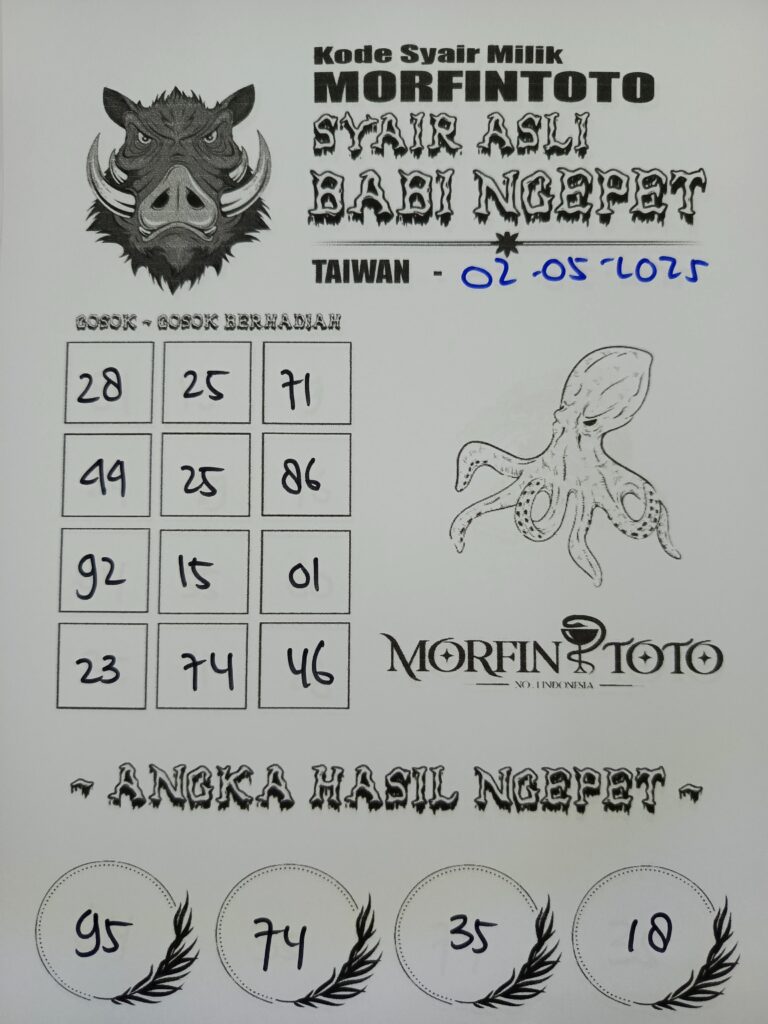 SYAIR TOGEL BABI NGEPET TAIWAN 02 MEI 2025