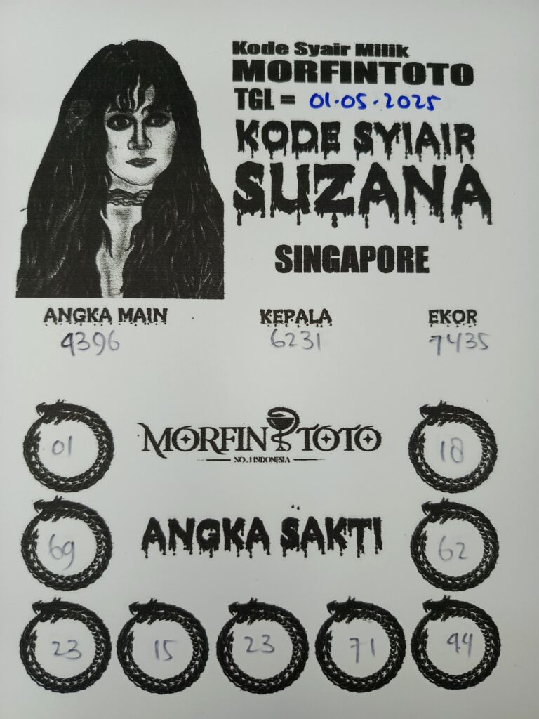 SYAIR TOGEL SUZANA SINGAPORE 01 MEI 2025