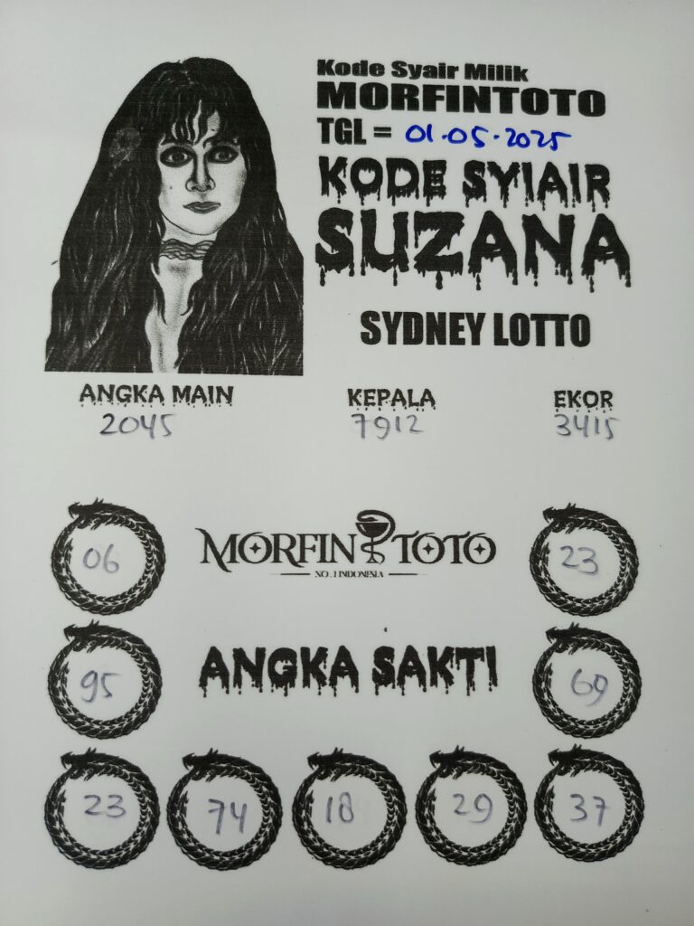 SYAIR TOGEL SUZANA SYDNEY LOTTO 01 MEI 2025
