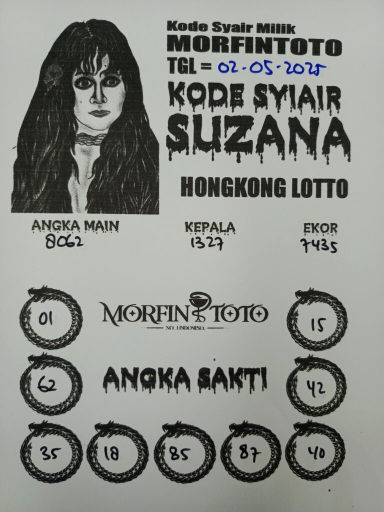 SYAIR TOGEL SUZANA HONGKONG LOTTO 01 MEI 2025