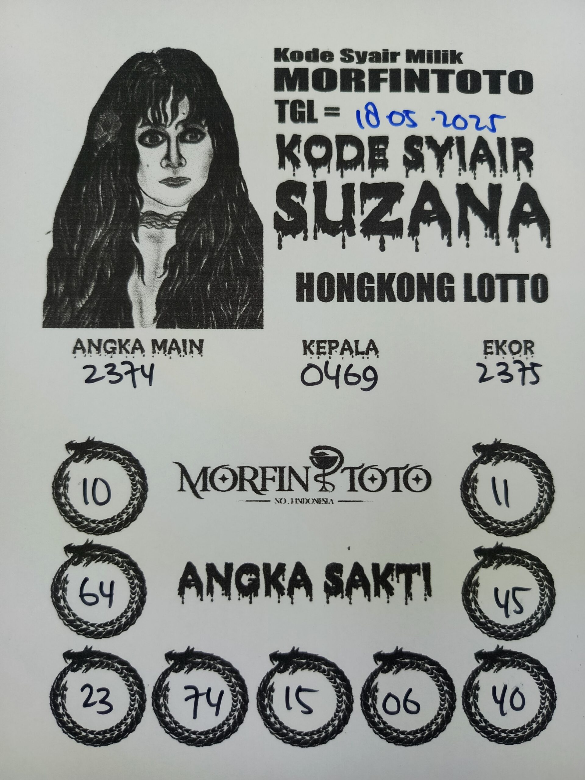 SYAIR TOGEL SUZANA HONGKONG LOTTO 18 MEI 2025