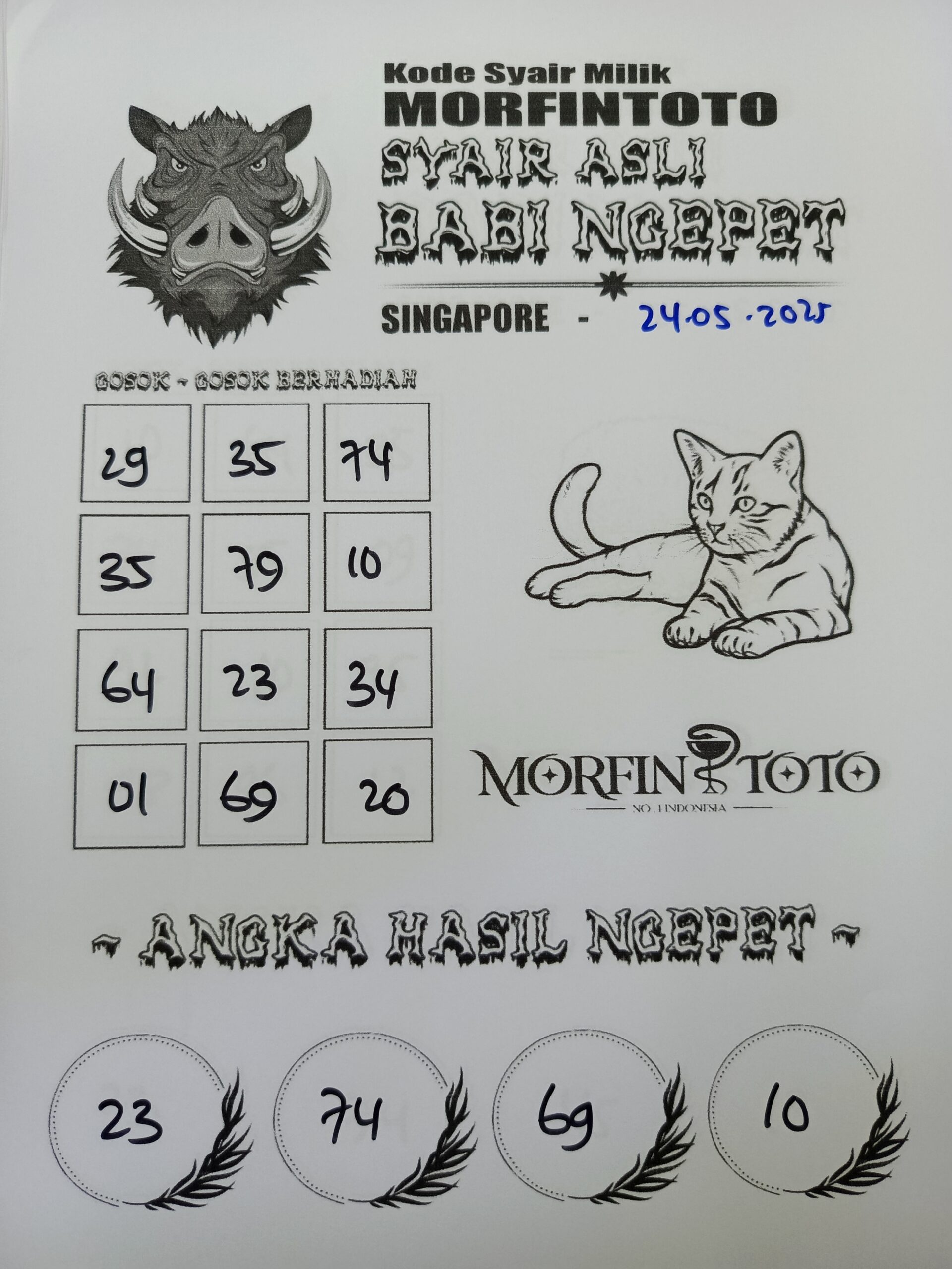 SYAIR TOGEL BABI NGEPET SINGAPORE 24 MEI 2025