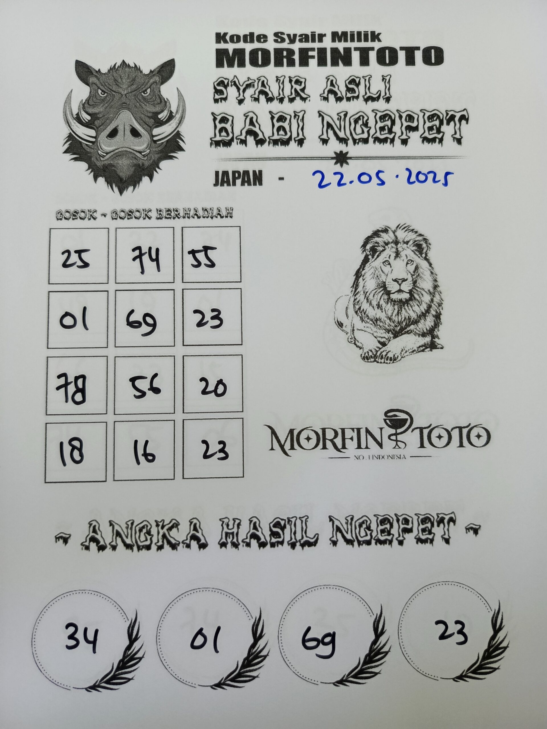 SYAIR TOGEL BABI NGEPET JAPAN 22 MEI 2025