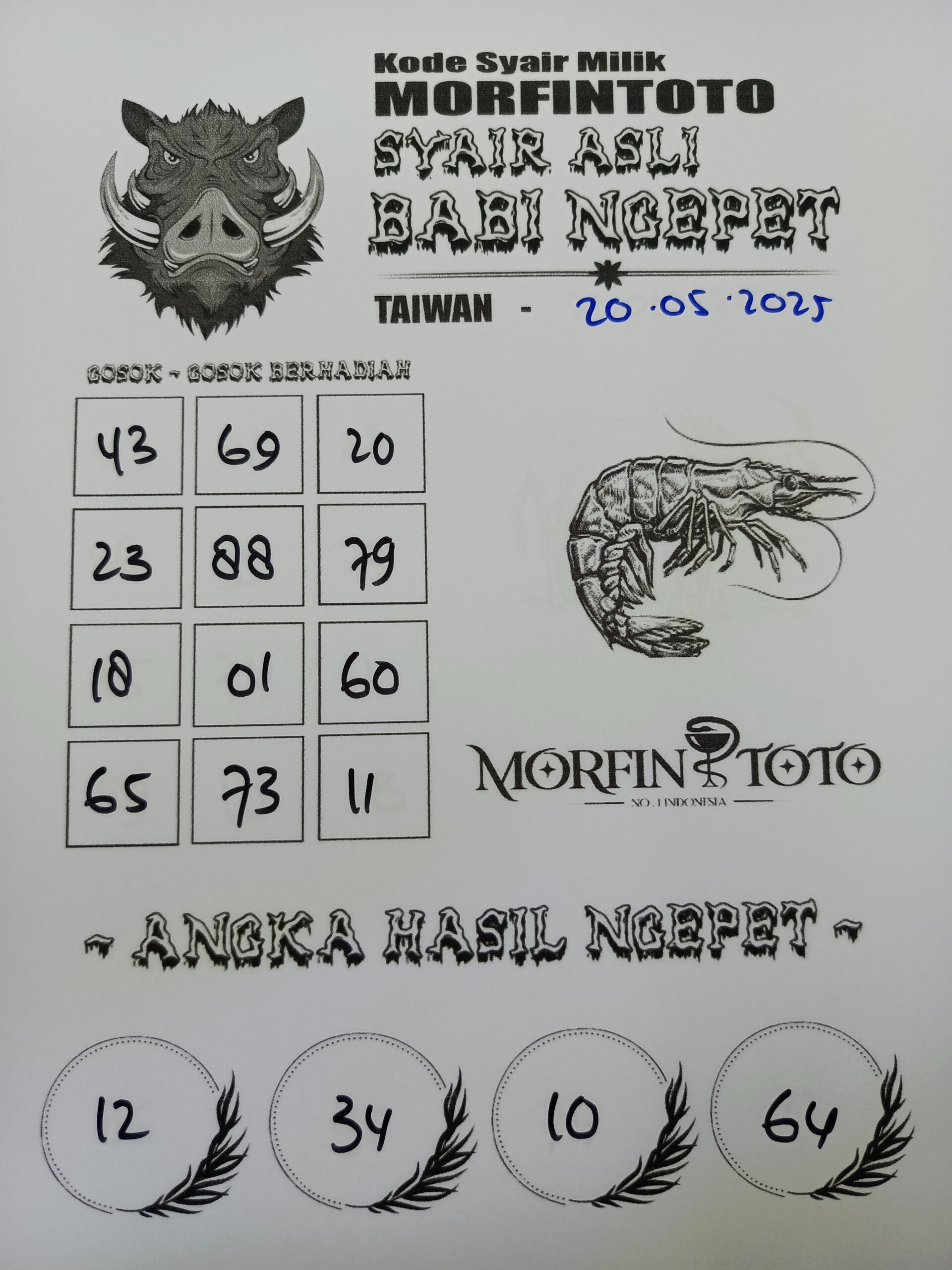 SYAIR TOGEL BABI NGEPET TAIWAN 20 MEI 2025
