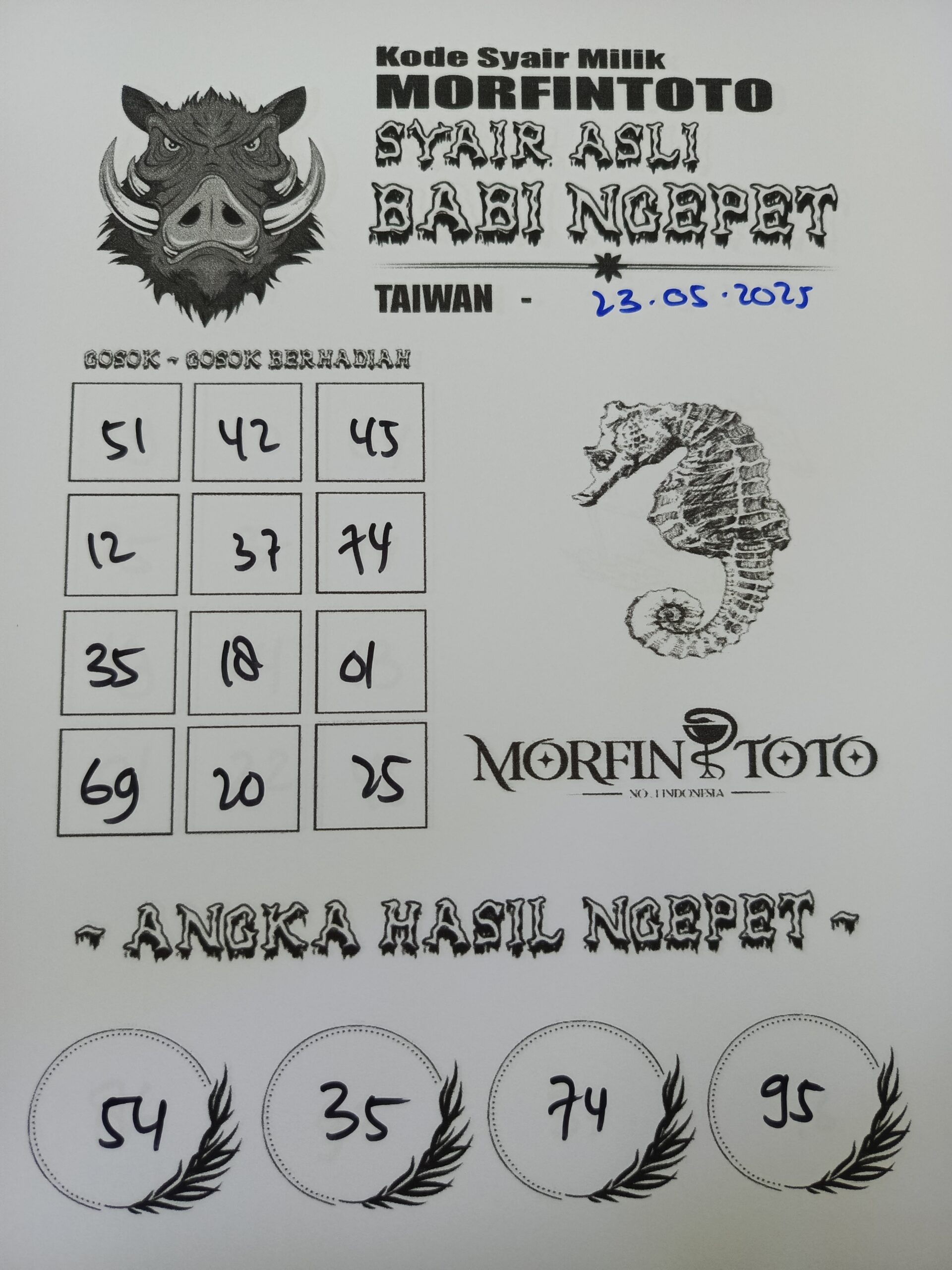 SYAIR TOGEL BABI NGEPET TAIWAN 23 MEI 2025