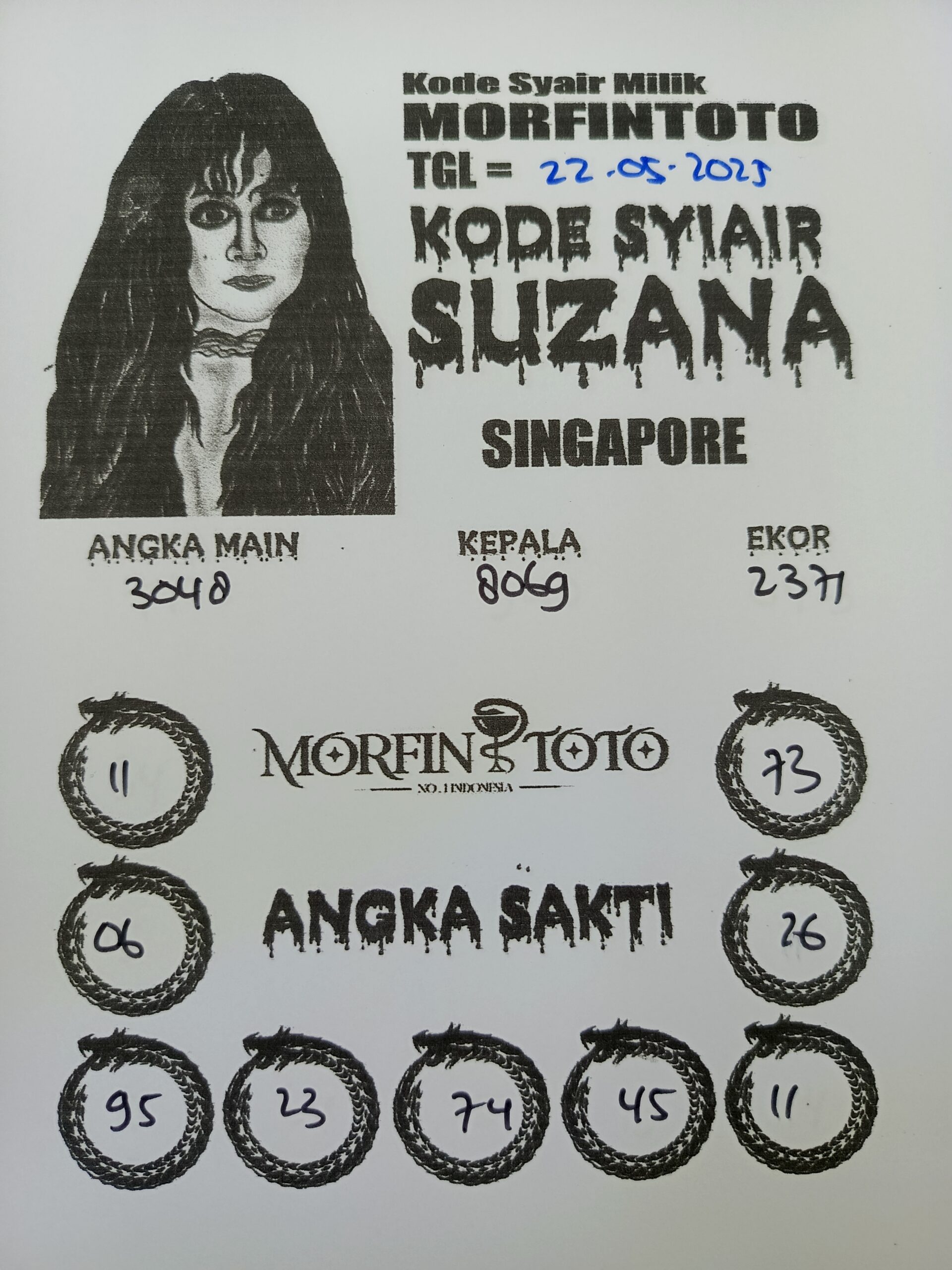 SYAIR TOGEL SUZANA SINGAPORE 22 MEI 2025
