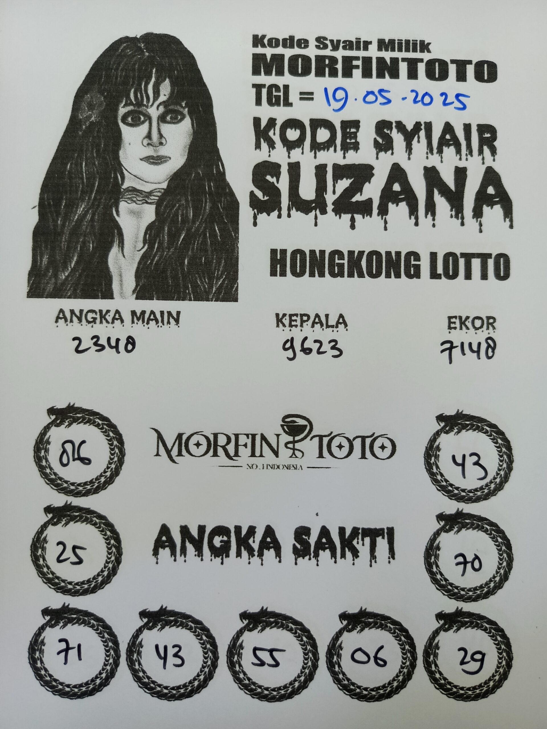 SYAIR TOGEL SUZANA HONGKONG LOTTO 19 MEI 2025