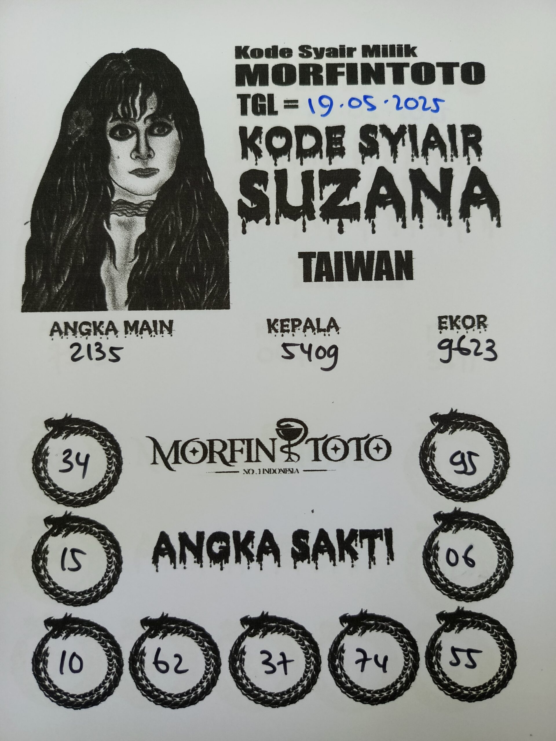 SYAIR TOGEL SUZANA TAIWAN 19 MEI 2025