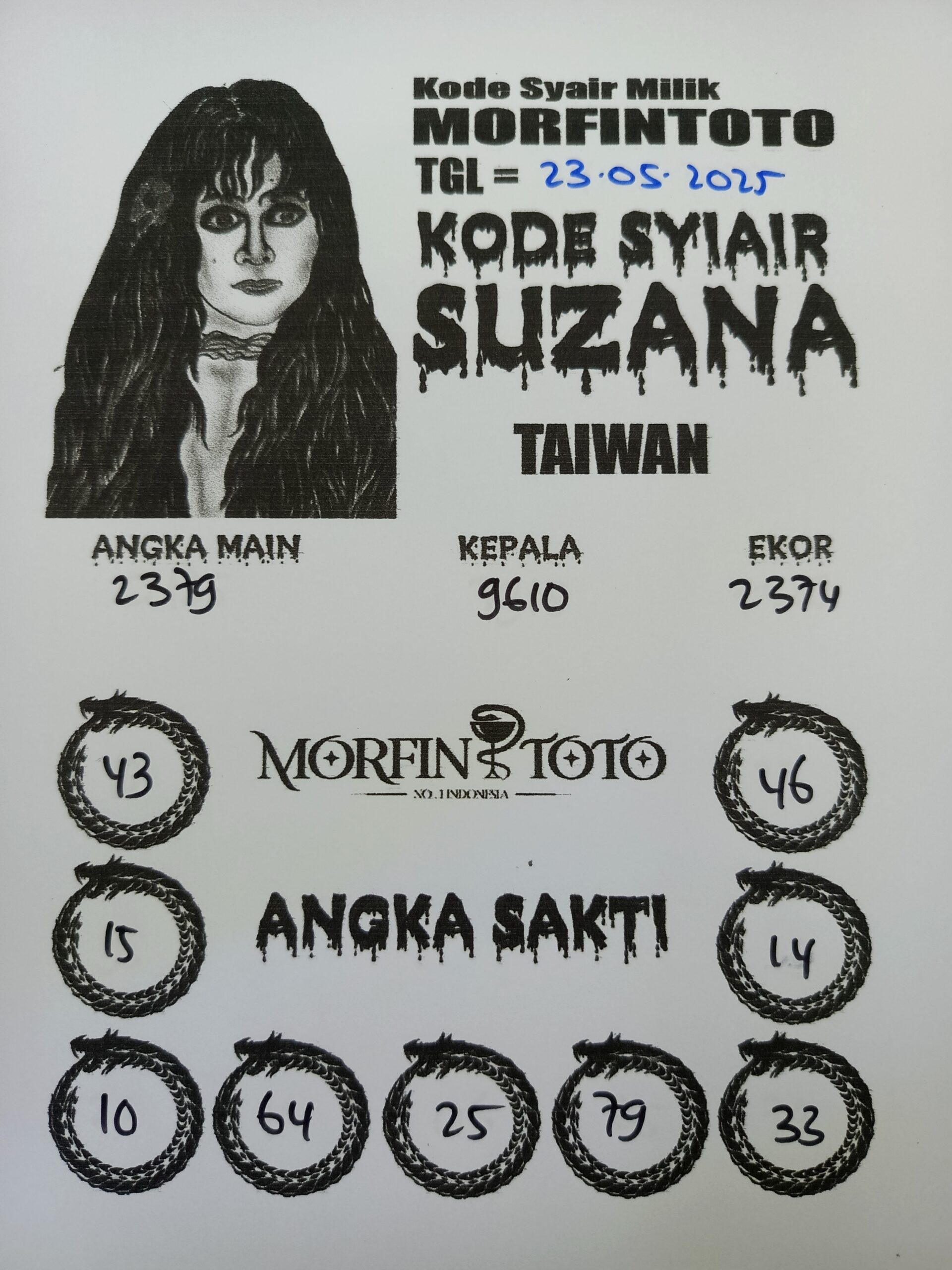 SYAIR TOGEL SUZANA TAIWAN 23 MEI 2025