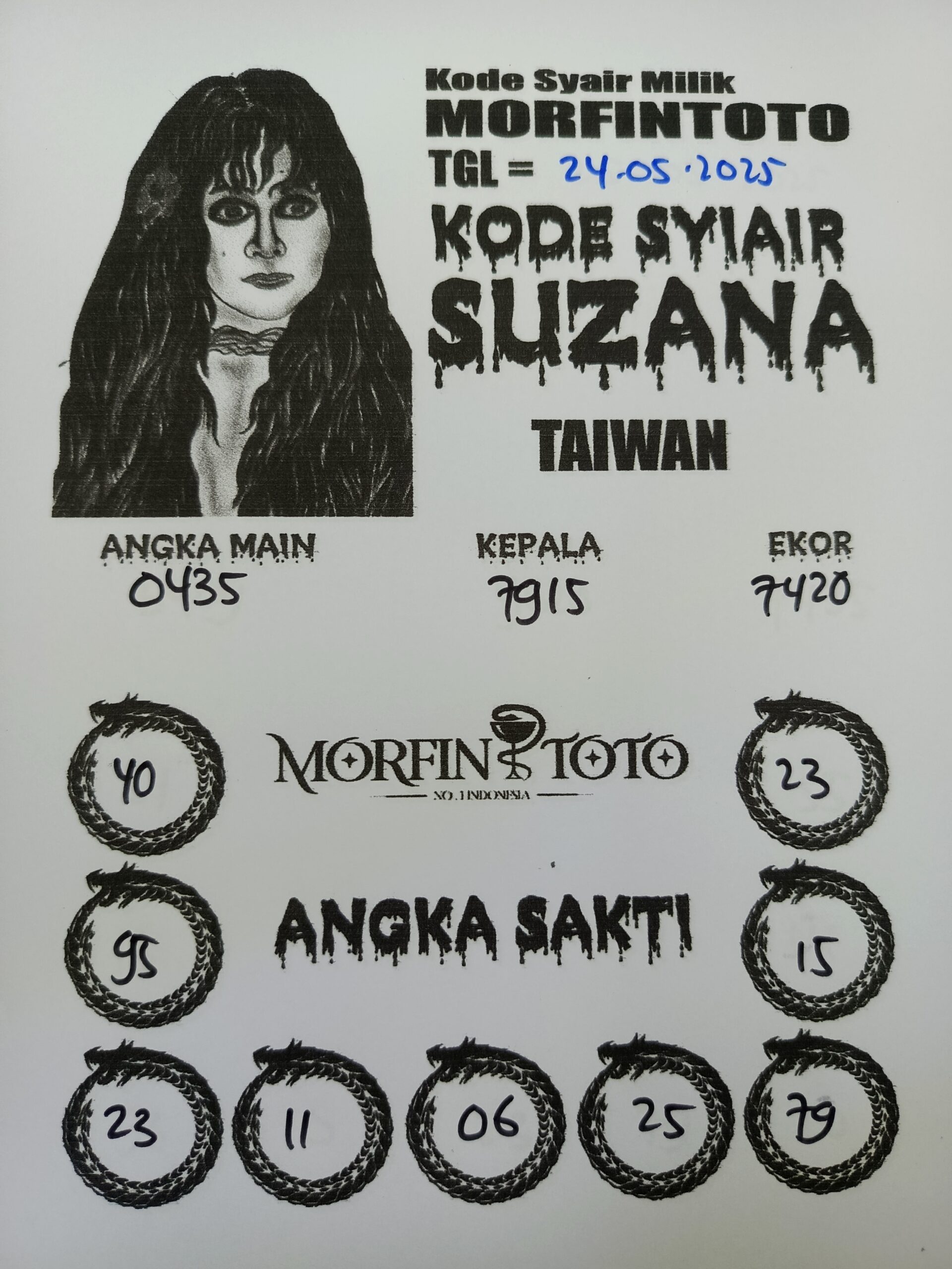 SYAIR TOGEL SUZANA TAIWAN 24 MEI 2025