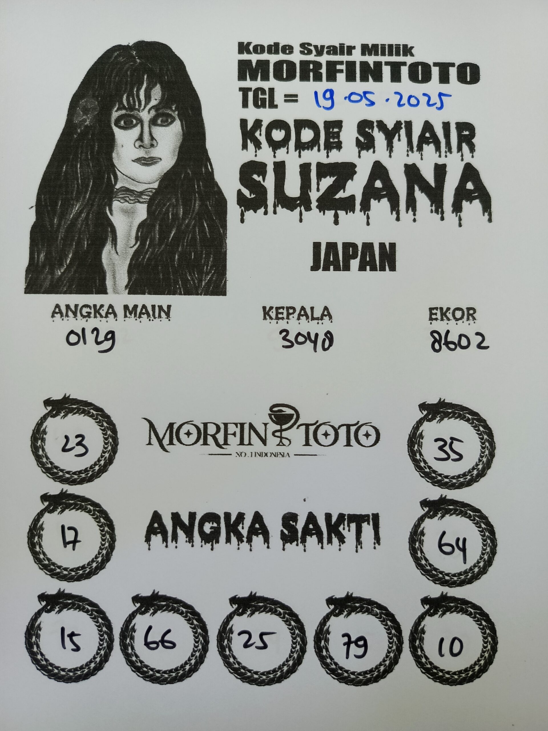 SYAIR TOGEL SUZANA  JAPAN  19 MEI 2025
