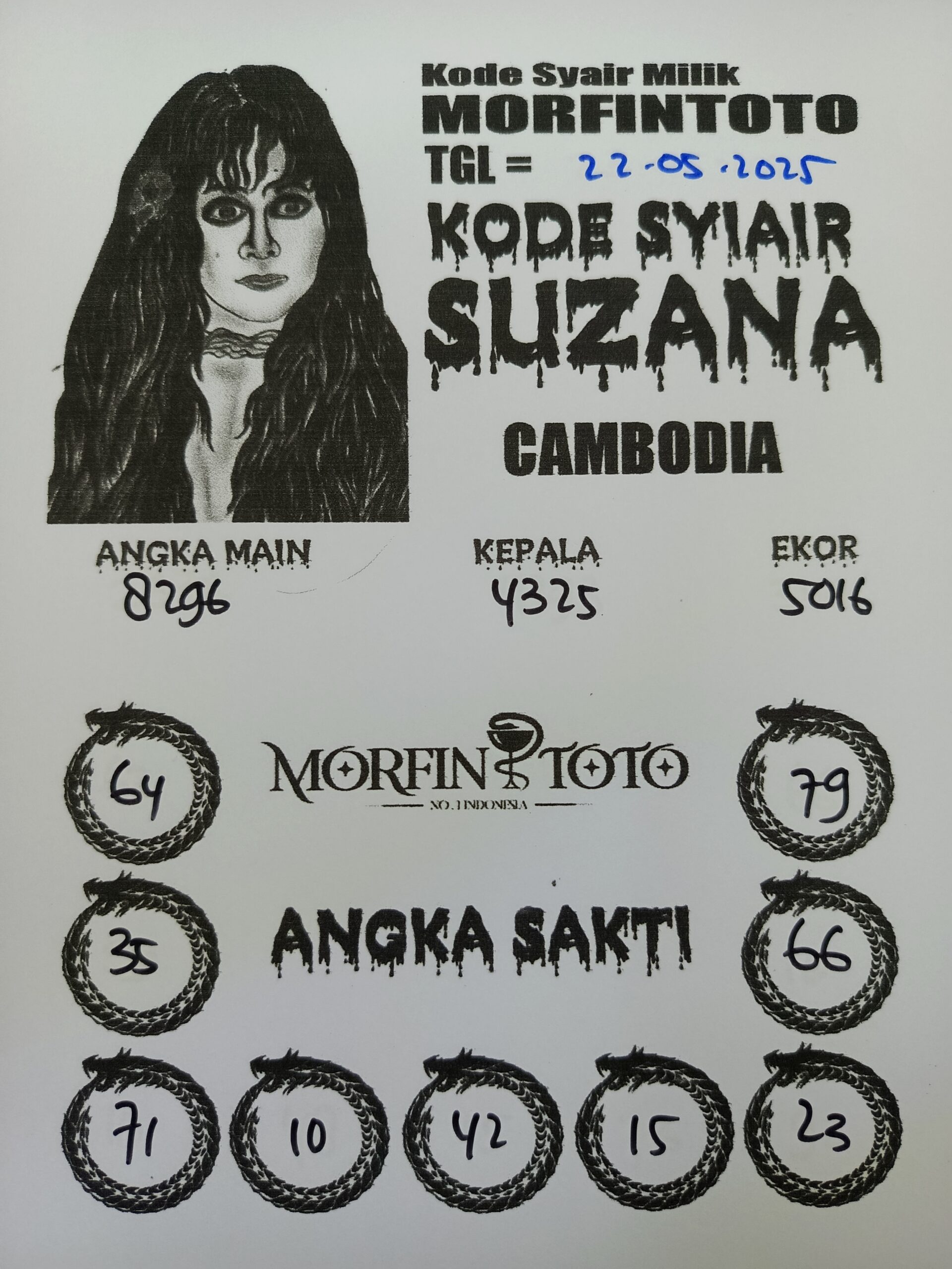 SYAIR TOGEL SUZANA CAMBODIA 22 MEI 2025