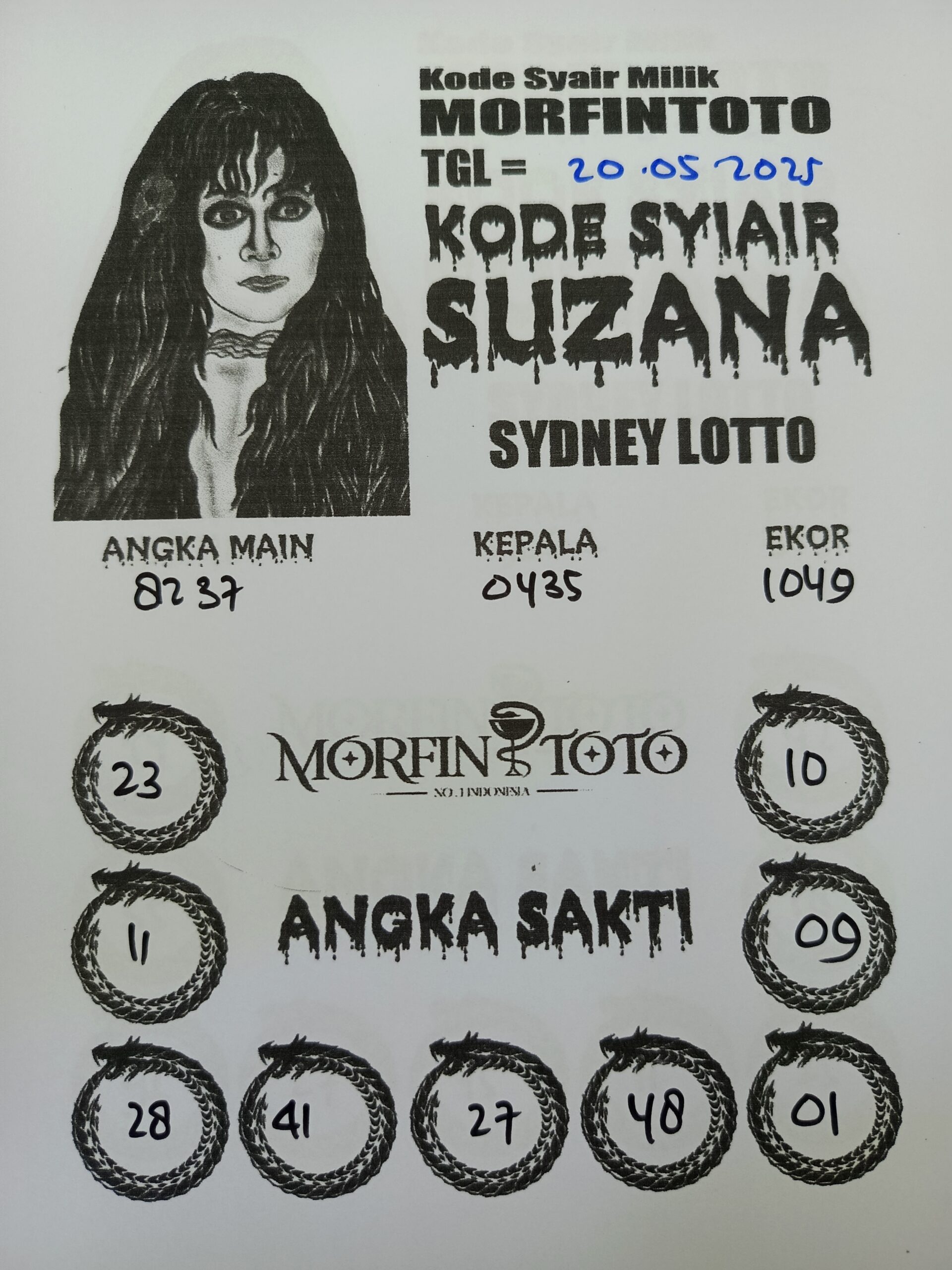 SYAIR TOGEL SUZANA SYDNEY LOTTO 20 MEI 2025