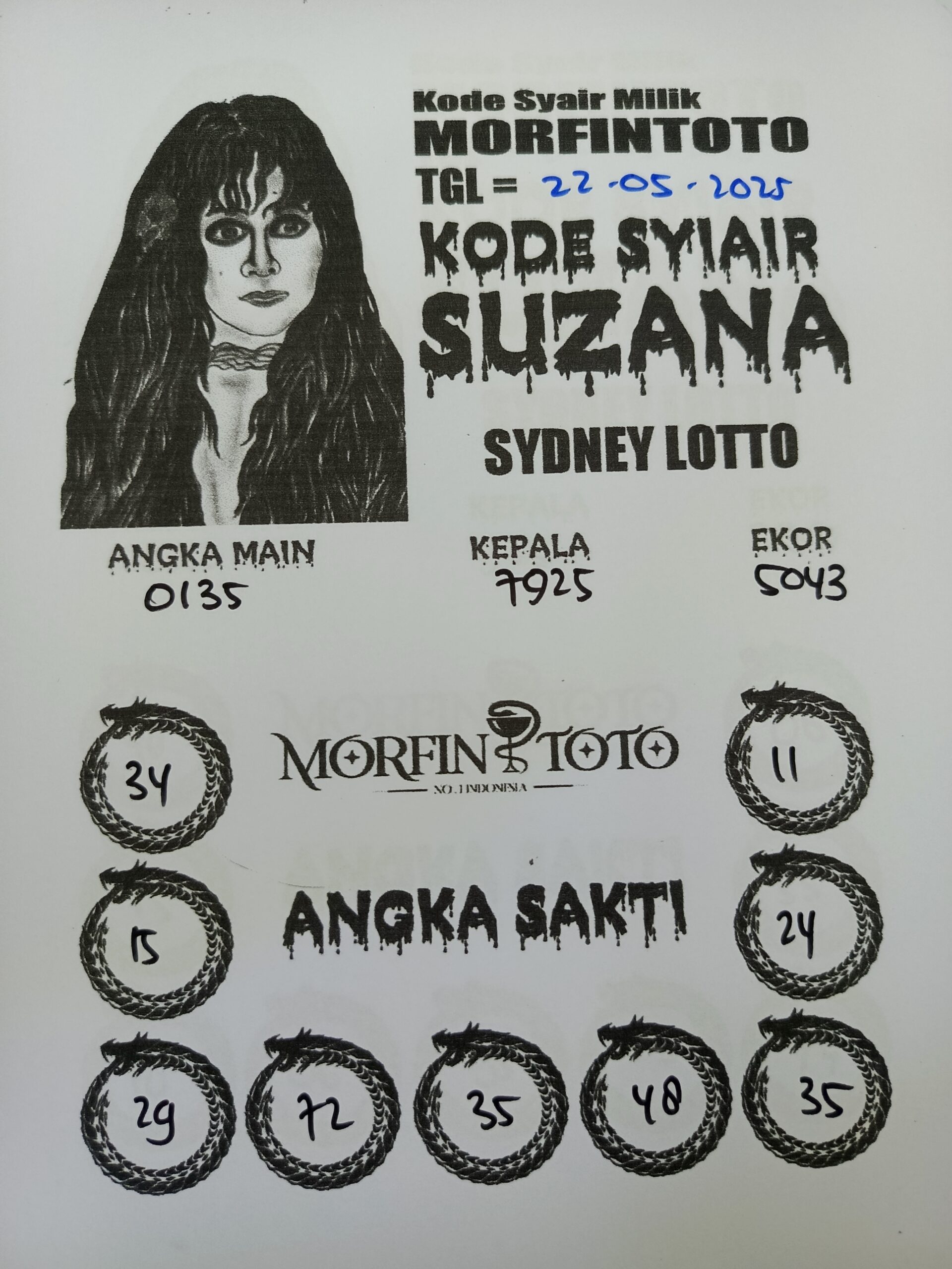 SYAIR TOGEL SUZANA SYDNEY LOTTO 22 MEI 2025