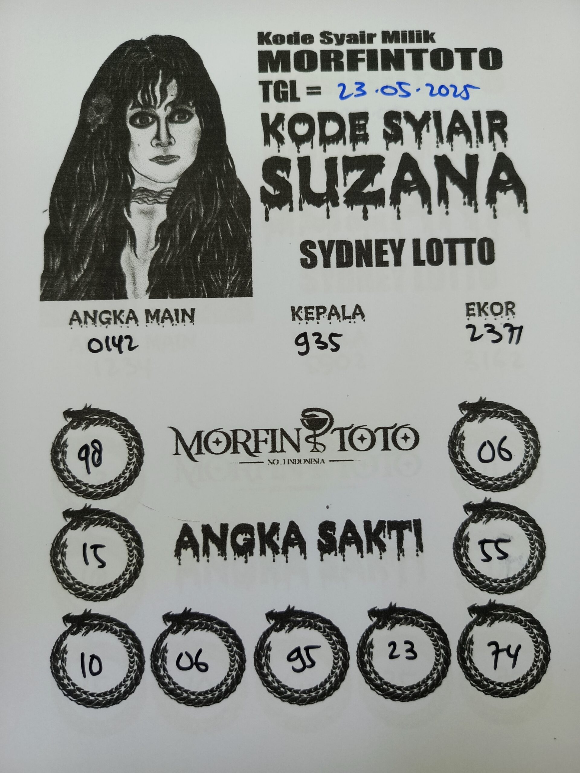 SYAIR TOGEL SUZANA SYDNEY LOTTO 23 MEI 2025