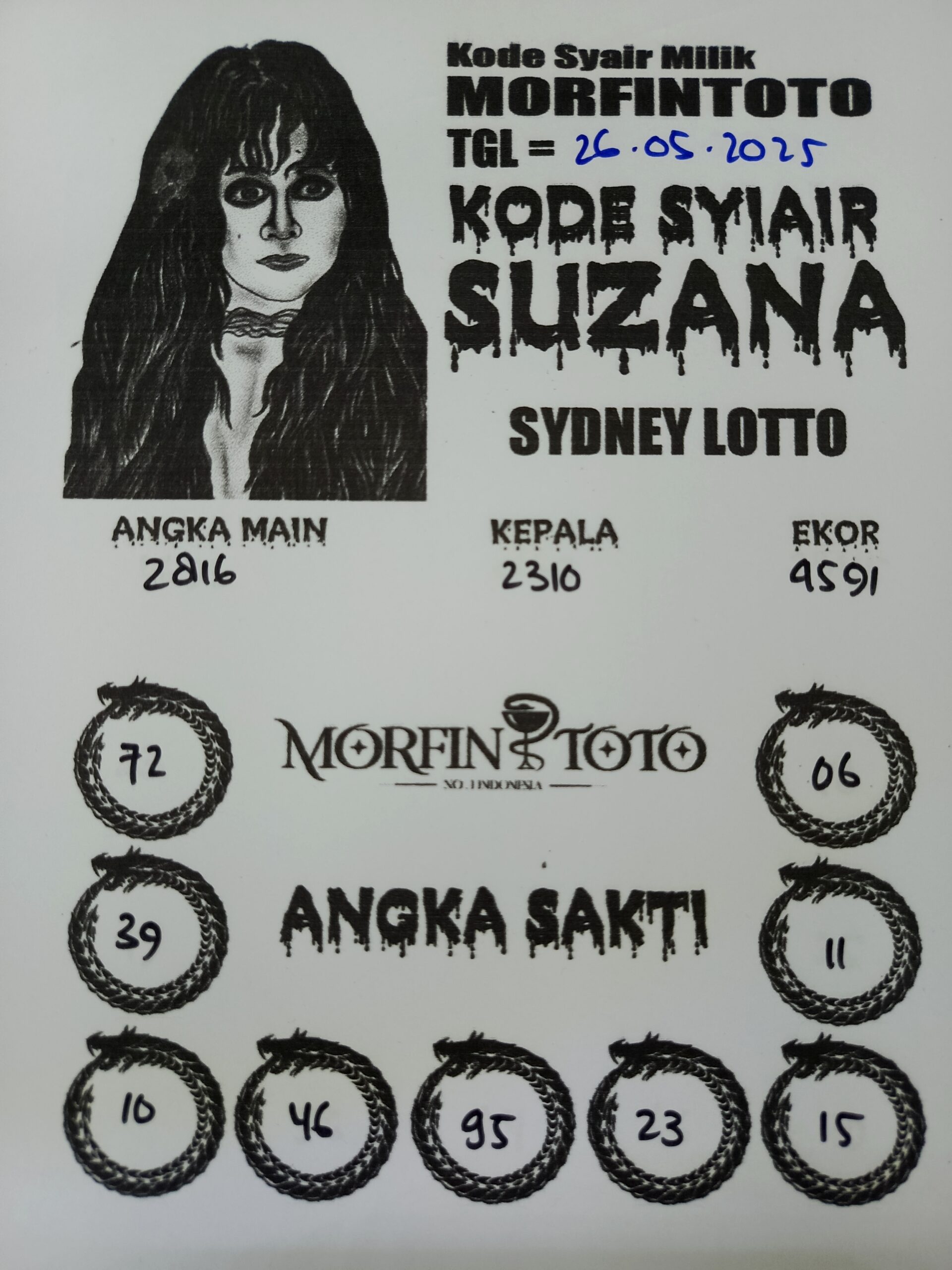 SYAIR TOGEL SUZANA SYDNEY LOTTO 26 MEI 2025