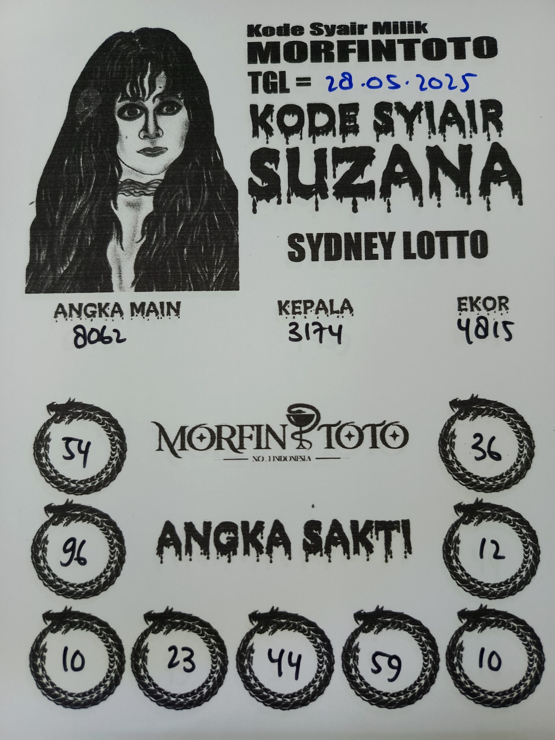 SYAIR TOGEL SUZANA SYDNEY LOTTO 28 MEI 2025