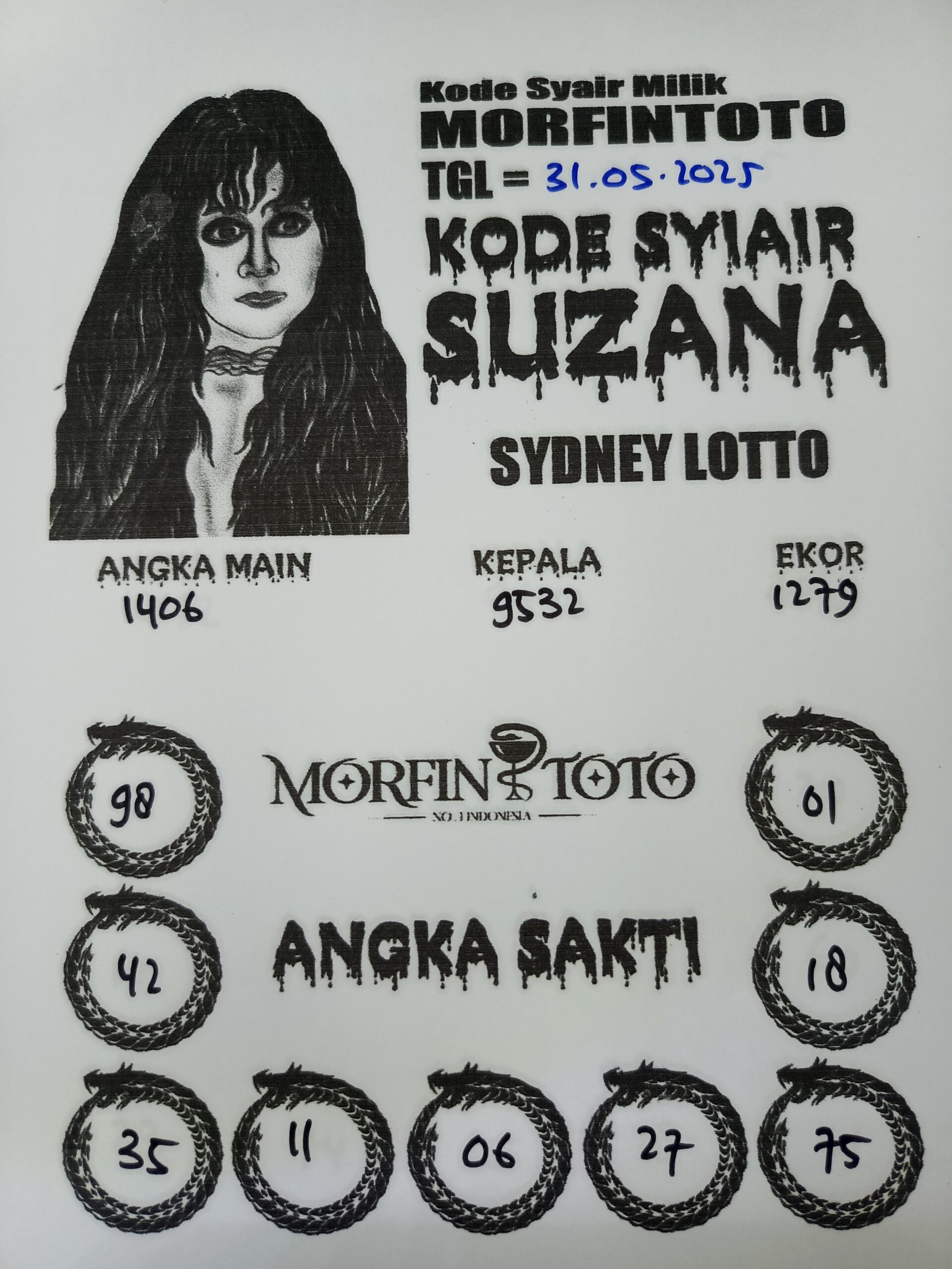 SYAIR TOGEL SUZANA SYDNEY LOTTO 31 MEI 2025